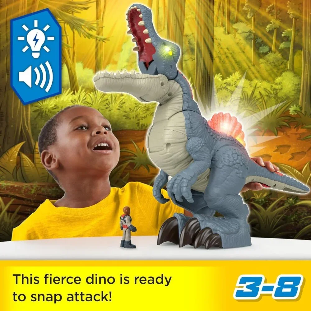 NEW Fisher-Price Imaginext LARGE Jurassic World Dinosaur Spinosaurus Toy With Li